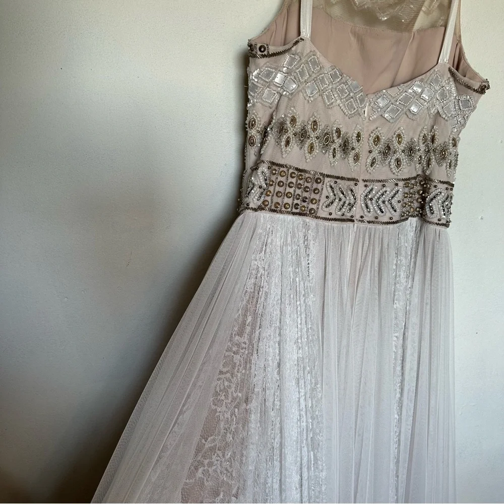 Marchesa NWT gown ivory cream white lace beaded dress - Picture 13 of 16